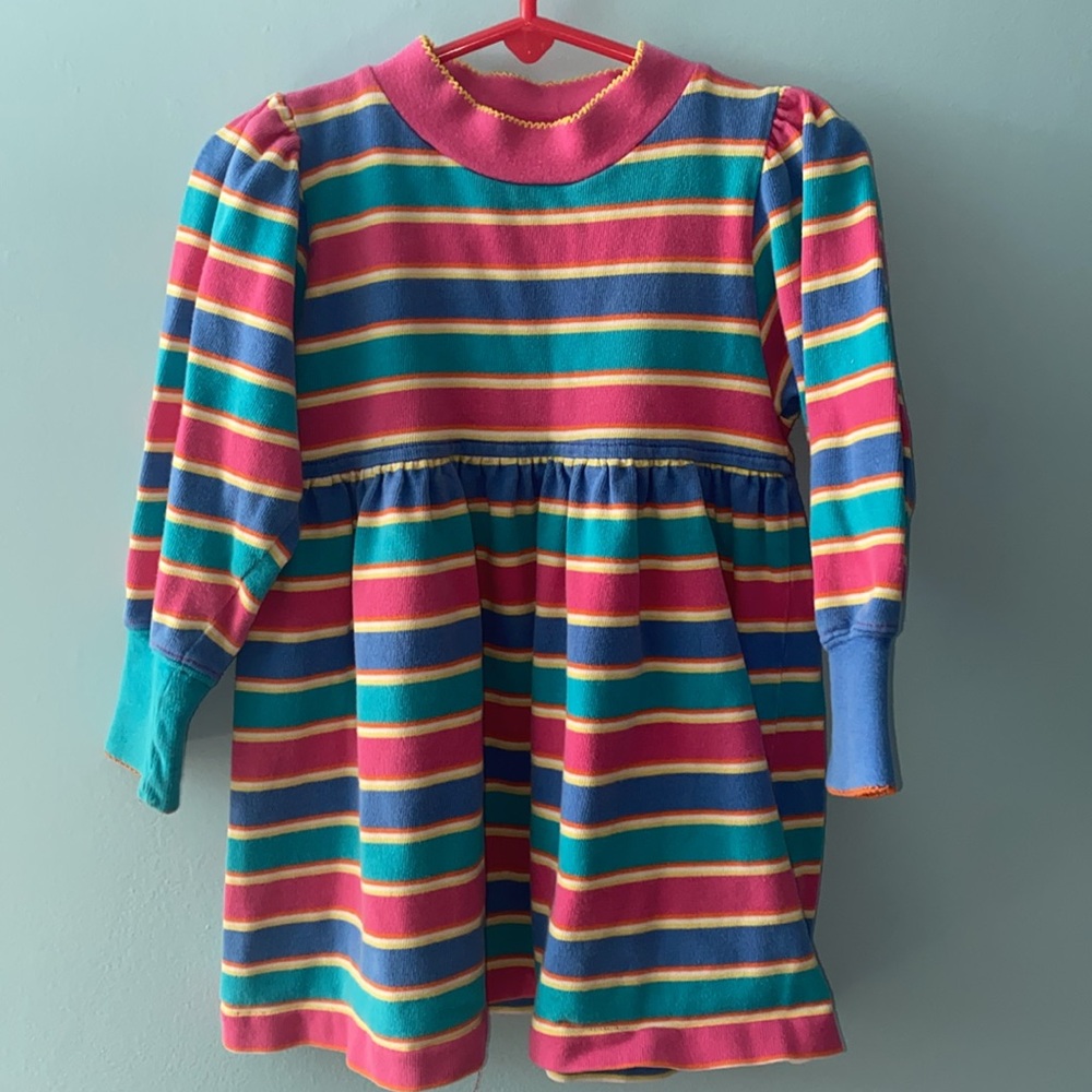 GYMBOREE TODDLER DRESS PRETTY STRIPED LONG SLEEVE SIZE M EUC - Picture 7 of 7
